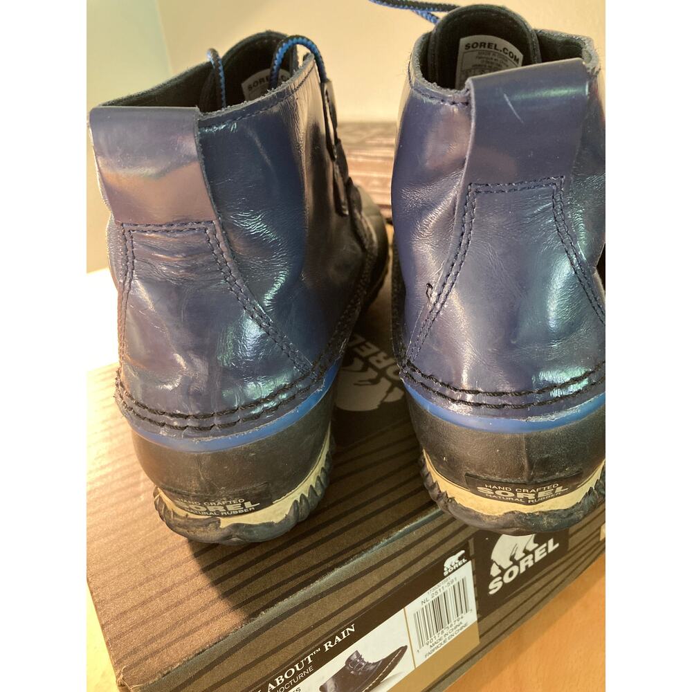 Sorel Out & About Rain Boots ~ Waterproof Navy & Black With Box ~ Sz 11 - Picture 3 of 5